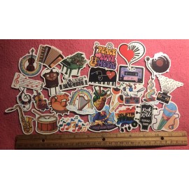 Unbranded LOT OF 10 PCS MUSIC Stickers musician INSTRUMENTS band lover DRUMS dj piano etc+