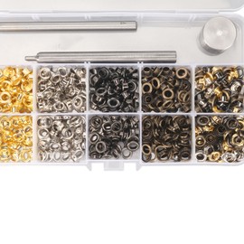 4mm Grommet Eyelet Kit 4 Colors 280 Sets Grommets Eyelets with 3 Pieces Install Tool Kit Eyelets Tool Kit for Decorating