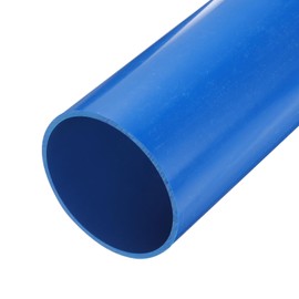 MECCANIXITY 4 Inch PVC Rigid Tube Round Pipe Tubing Hardware Tubing 101.6mm ID 110mm OD 9" Length Blue High Impact for Water Pipe, Crafts, Cable Sleeve