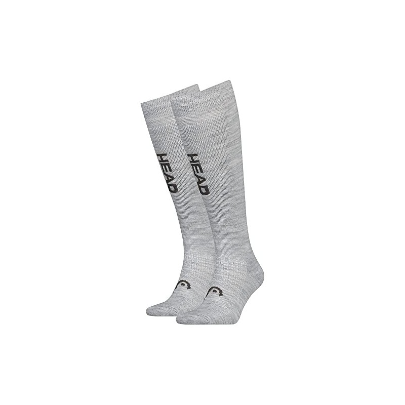HEAD Unisex Graphic Ski Knee-High Socks Pack of 2, Grey/Green,