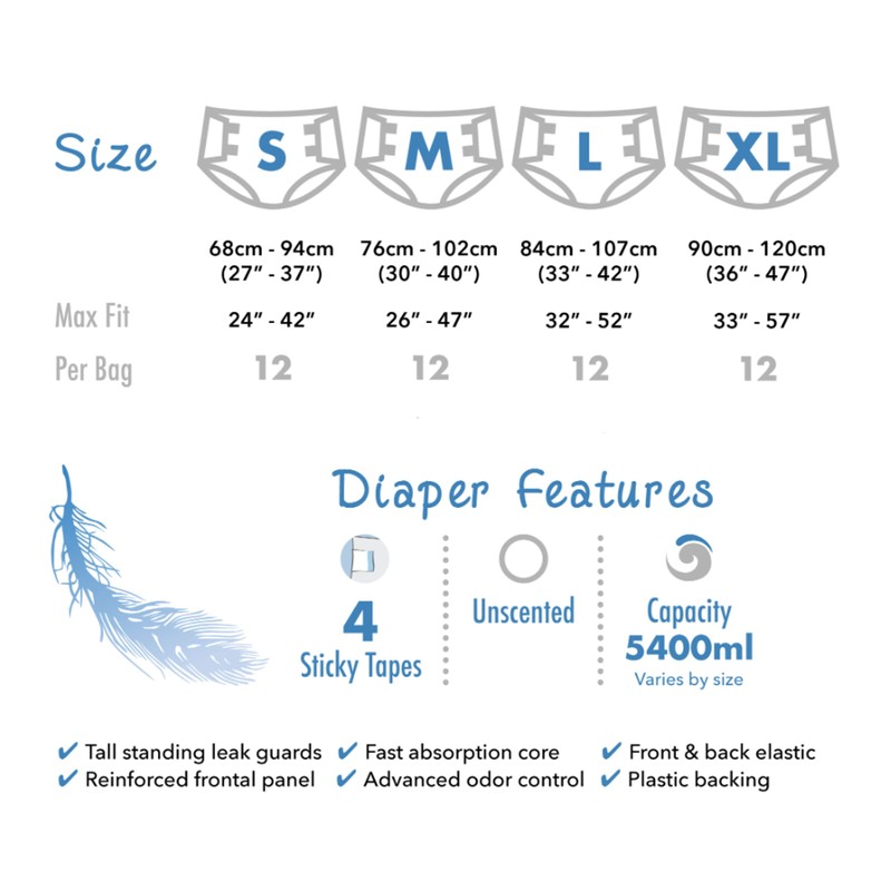 Rearz - Inspire+ Adult Nighttime Briefs (12 Pack) (Small)