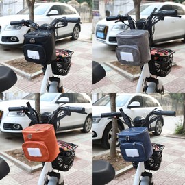 Boxonly Electric Scooter Handlebar Storage Bag - Waterproof with Adjustable Straps, White Sheep Pattern, 8.3"x7.5" / 21x19 cm