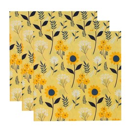 40Pcs Sunflower Luncheon Napkins Disposable Summer Orange Sunflower Paper Decorative Napkin Floral Theme Dessert Dinner Hand Napkin for Baby Shower Wedding Birthday Party Supplies Decor 6.5in