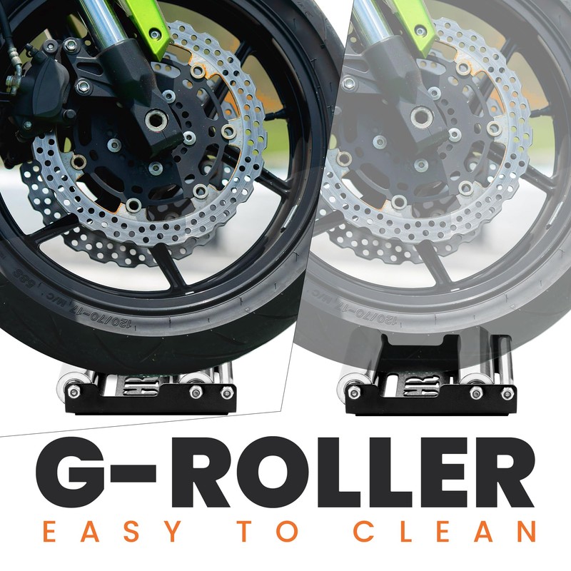 GRAND PITSTOP Motorcycle Roller Wheel Cleaning Stand - Paddock Stand