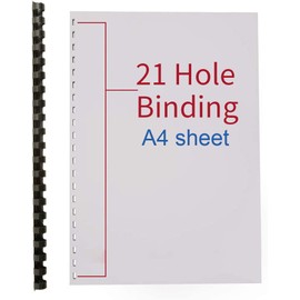 RAYSON Plastic Binding Combs, 105 Sheets, 21 Rings, 14 mm Comb Binder Spines, A4, Black, Pack of 100