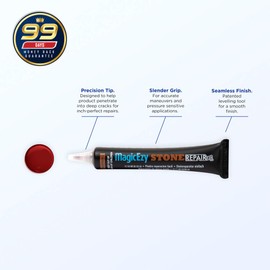 MagicEzy Stone RepairEzy (Burgundy): Stone Fix - Repair Chipped and Cracked Granite Tiles and Countertops Fast - Marble, Granite and Travertine Repair Kit - Super Strong