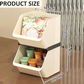 QUSHEJIAND Acrylic Coffee Tea Organizer 2 Layers Stackable Tea Bag Organizer Storage Box Multi-Functional Coffee Tea Drawers for Kitchen Home Office Holder Container(White)