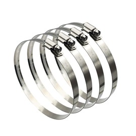 EesTeck 4Pcs 6" Adjustable 304 Stainless Steel Duct Clamps Hose Clamp Pipe Clamp Air Ducting Clamp worm drive hose clamps（141mm-165mm）