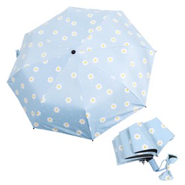 LHLZNB Folding Umbrella,fully automatic Umbrella,Umbrella with Watercolour Patterns, UV Protection Travel Umbrella, Fast Dry and Lightweight Portable Umbrella for Women Men (blue)