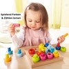 HABA Rainbow Whirls Wooden Sorting & Stacking Rings Shape Sorter,