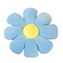 WYIKE Flower-Shaped Cute Pillow, Flower Cushion, Reading Pillow and Leisure and Comfortable Pillow, Car Cushion (Blue, 60cm*60cm)