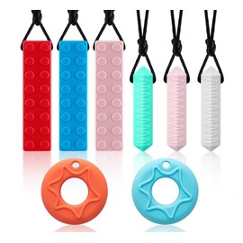 Mordedor para Bebés, 8 Piezas Mordedor de Silicona Sin BPA, Collares Masticables para Niños Sensoriales, Juguete Sensorial para Bebés y Niños Pequeños