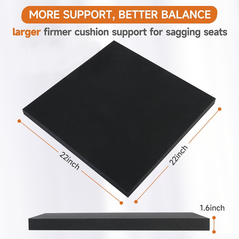 Langierspur 22"x22" Couch Cushion Support 40D, Couch Supports for Sagging
