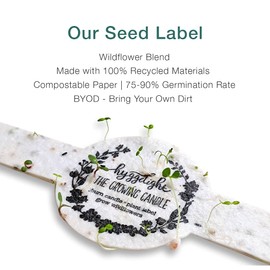 The Growing Candle, from Flame to Flower, Rosemary & Sage Scented, Non-Toxic, 100% Soy Wax, Indoor Wildflower Garden, Aromatherapy Gift for Women, 8oz, 45 Hr Burn Time, Adelyn