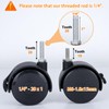 AAGUT 2" Swivel Stem Casters with Locking Brake Threaded 1/4"