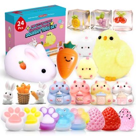 24Pack Taba Squishy Toys kit - Squishy Fidget Toys Party Favors for Kids 8-12-Kawaii Squishies Squeeze Toys for Girls 8-10,6 7 8 9 10 11 12 Year Old Girl Birthday Gifts Fidgets for Kids Classroom