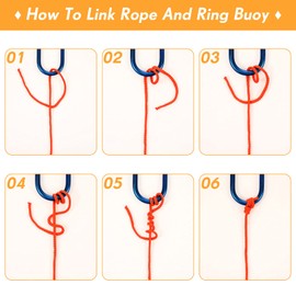 Shappy Floating Rope Life Ring Rope Lifesaving Dock Lines Boat Braided Polypropylene Outdoor Throwing Lines for Life Preserver Ring Anchor Heaving Line with Spring Hook(15 m/ 16.4 Yards,Orange)
