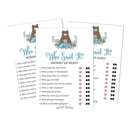 Inkdotpot Mommy Or Daddy Who said it Game Its A Boy Its A Girl Jungle Animals Set Of 50 Fun Baby Shower Game Party Supply