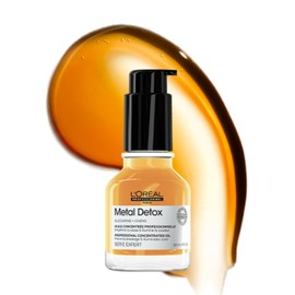 L'Oréal Professionnel Paris Metal Detox Aceite concentrado anti-metales con protección térmica y glicoamina patentada, Para todo tipo de cabello con quiebre y/o procesos de color, 50ml