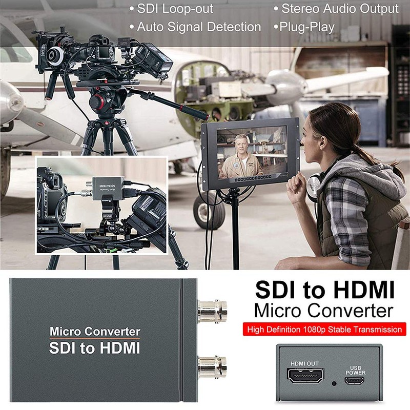 Areyourshop SDI to HDMI Converter + SDI Mini HD Video