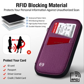 BKNOOU Passport Holder Family Rfid Blocking Travel Document Organizer,Travel Passport Wallet Waterproof Multiple Passport Holder for Traveling,Passport Organizer for Men Women