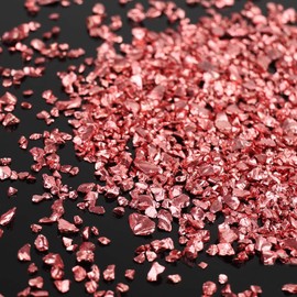 Aspersión irregular de cristal triturado, 100 g de piedras de purpurina gruesa metálica para arte de uñas, relleno de molde de resina, manualidades, relleno de jarrón, fabricación de joyas (cobre rojo)