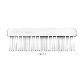 Chris Christensen Chris Christensen 011 6 inch NTS Staggered Tooth Butter Comb, Groom Like a Professional, Rounded Corners Prevent Friction and Breakage, Solid Brass Spin with Steel Teeth, Chrome Finish