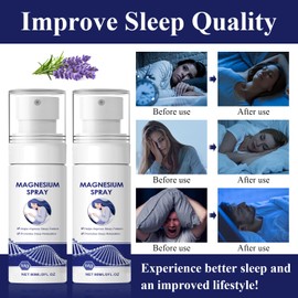 2Pcs Magnesium Oil Spray-Pure & Organic Natural Magnesium Oil Bottle,Skin & Body Natural Magnesium Oil Spray,Magnesium Oil Spray for Soothing Relief & Relaxation and Better Sleep