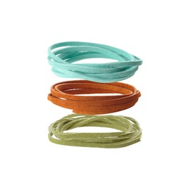 Realeather Sof-Suede Lace Combo 3 x 8 ft, Aqua, Rust, Kiwi