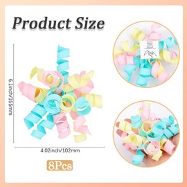 SOFPLATE 1 Box 8 Stück Osterschleifen Geschenkpapierschleifen Große Gelockte Schleifen Rosa Gelb Blau Selbstklebende Ripsbandschleifen Zum Verpacken von Geschenken Leckerlitüten Geschenktüten Geburtst