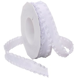Morex Ribbon Double Ruffle Ribbon, 7/8-Inch by 16.5-Yard, White (96505/15-601)