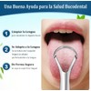 4 Piezas Limpiador de Lengua de Acero Inoxidable, con Estuche