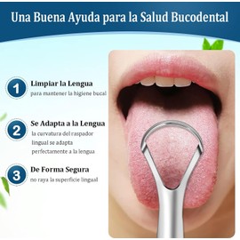 4 Piezas Limpiador de Lengua de Acero Inoxidable, con Estuche de Transporte, Tongue Scraper para Limpieza Bucal, Eco, Fácil de Limpiar (4 Unidades-A)
