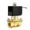 QWORK® Solenoid Valve 220 V, 1/2 Inch, Brass, for Water,