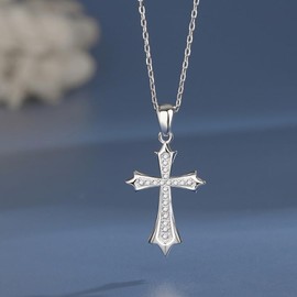 huatairy Cross Necklace Silver Jewelry Cross Necklaces for Women Trending Accessories for Women Sterling Silver Chain Cross Chain Wedding Gift Women's Accessories Fashion Simple Collarbone Chain Choker Costume Jewelry for Women