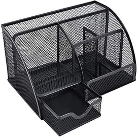 Timotech Organizador de malla para escritorio y accesorios con 6 compartimientos, base para organizar accesorios de oficina o estudio