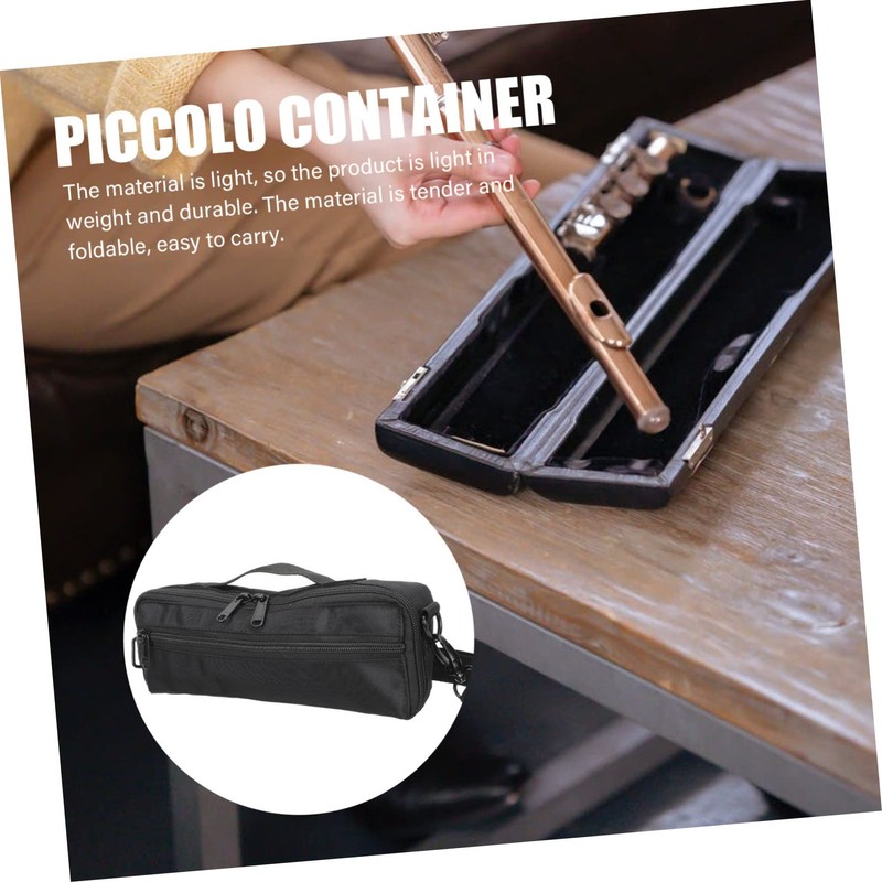 Kisangel Canvas Plush Piccolo Bag Durable Music Instrument Pouch Lightweight