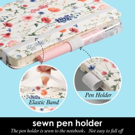 NIRMIRO (3 Pack) Small Notebook Pocket Journal with Pen, A6 (3.7" x 5.7"), Aesthetic Floral Mini Notebooks for Women Writing, Leather Note Book with 400 Pages 100GSM Lined Paper