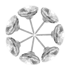 POFET 20 Pieces 25 mm Diamond Crystal Upholstery Tacks, Decorative Thumbtacks, Furniture Nails, Diamond Push Pins for Furniture, Sofa, Headboards, Cork Board