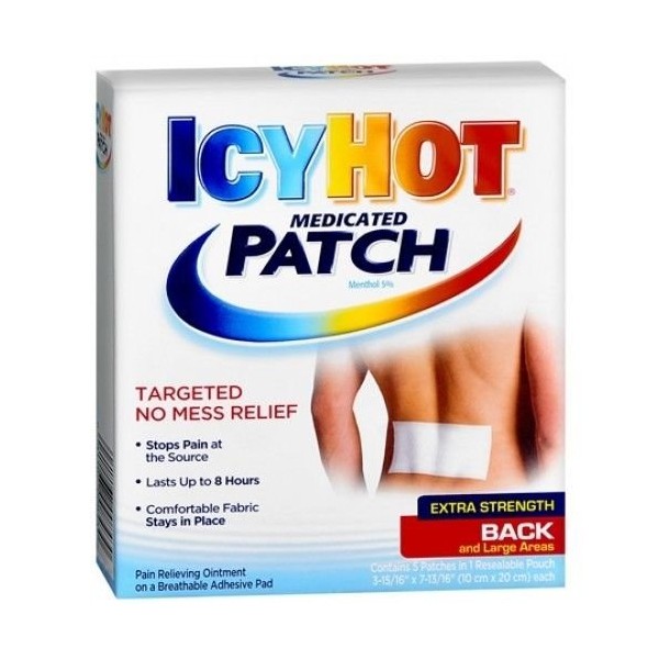 ICY HOT Medicated Patches Extra Strength Large (Back) 5 EA - Buy Packs and SAVE (Pack of 3)