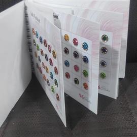 ATCUSA Lady Fashion Premium Spiral Book Round Multicolored Bindi with Crystals - Temporary Tattoo/Body Art/Jewel - Various Sizes 7mm - 96 Bindis