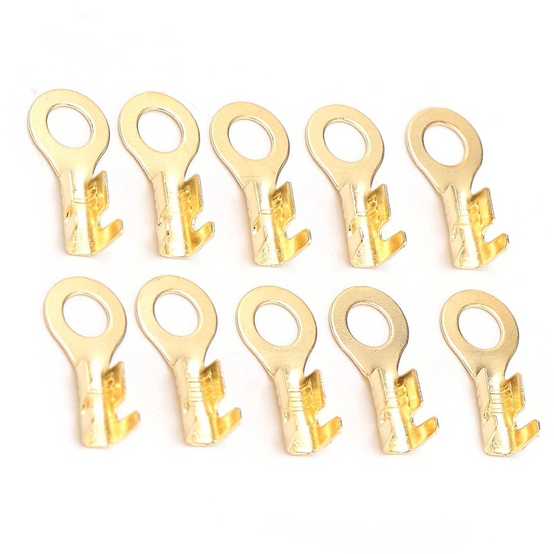 160pcs Copper Ring Terminals, M4 4.2mm Brass Wire Connectors, Wire