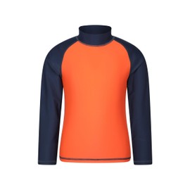 Mountain Warehouse Kids Rash Vest - UV Protection Rash Guard, Long Sleeves Childrens Rash Shirt, Flat Seams, Quick Drying, Stretch Fabric - Ideal for Swimming, Burnt Orange Teen Size 13 Years