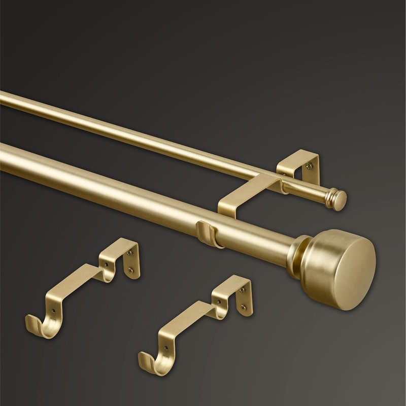 MODE Premium Collection Double Curtain Rod Set (1 1/8" Front
