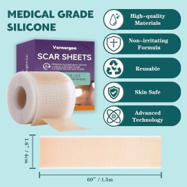 Silicone Scar Sheets,(1.6" X 120" Roll- 3M)Silicone Scar Tape for Surgical Scars