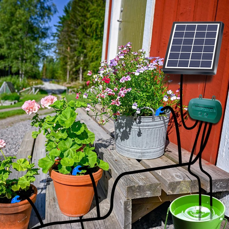 Lewisia 2W Solar Automatic Drip Irrigation Kit with Timer Auto