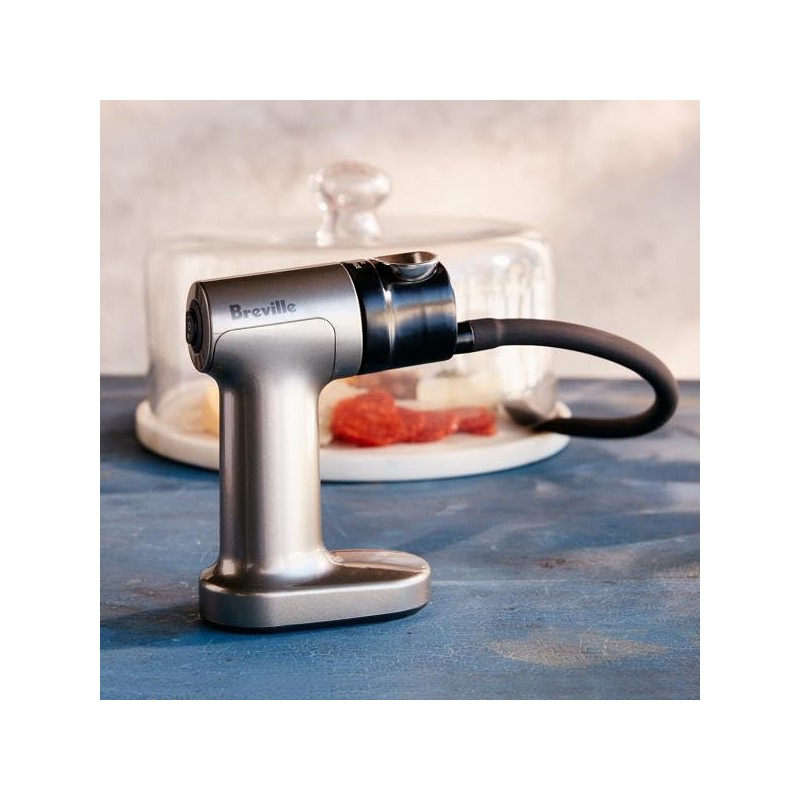 Breville BSM600SIL Smoking Gun, Handheld Food and Cocktail Smoker, Silver