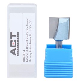 Accusize Industrial Tools 1/4" Shk Dia x 3/4" Cutting Dia Double Flute Carbide Tipped Bottom Cleaning (Surface Planing ) Router Bit, 0014-0034