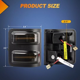 Nilight Side Mirror Marker Light 2008-2016 Ford F250 F350 F450 F550 Super Duty