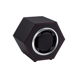 Mcbazel Automatic Watch Winder,PU Leather Watch Winder Box Single Watch for 1 Watch Display Storage Wristwatch with Quiet Motor Auto Turner USB C Powered-Carbon Fiber